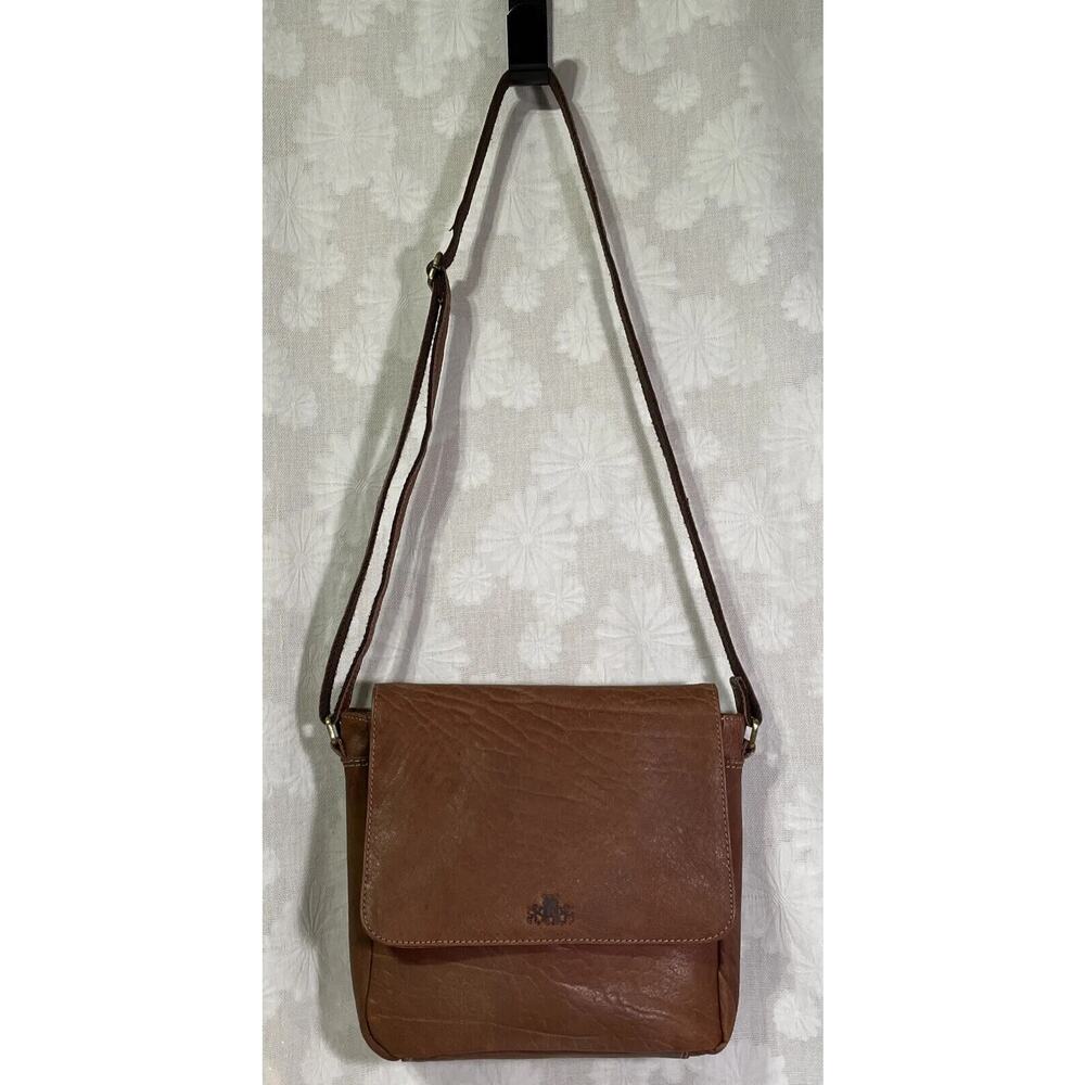 ROWALLAN Brown Leather Shoulder Crossbody Messenger Handbag Purse